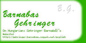 barnabas gehringer business card